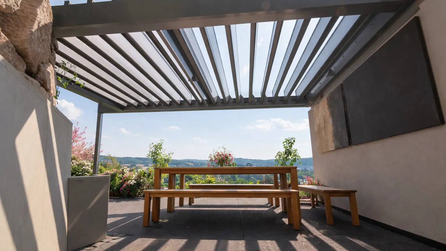 FLEDMEX® Classic Lamellendach aus Aluminium.